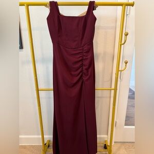 FASHION NOVA Elegant Burgundy Evening Gown